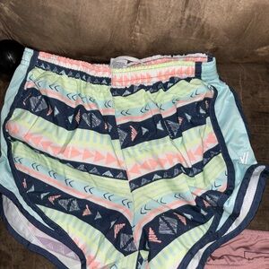 Varsity Women's Athletic Shorts - Multicolor Pattern